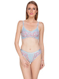 Liigne Flower Print Bra Panty Set For Women