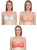 Liigne Small Flower Lace Design Bra Women (Pack Of 3) - Liigne