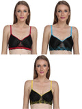 Liigne Dark Shade Design Bra For Women (Pack Of 3) - Liigne