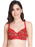 Liigne Dark Base Flower Printed Everyday Padded Bra - Liigne