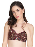 Liigne Dark Base Flower Printed Everyday Padded Bra - Liigne