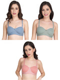 Liigne Half Cup Padded Everyday Bra For Women (Pack Of 3) - Liigne