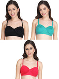 Liigne Half Cup Padded Everyday Bra For Women (Pack Of 3) - Liigne