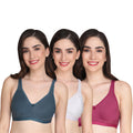Liigne 3 Hook Non Padded Everyday Bra For Women (Pack Of 3)