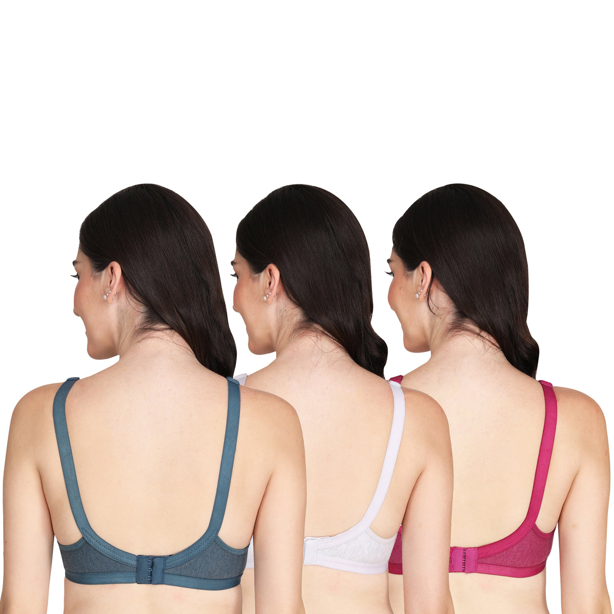 Liigne 3 Hook Non Padded Everyday Bra For Women (Pack Of 3)