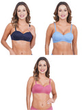 Liigne Half Cup Padded Everyday Bra For Women (Pack Of 3)