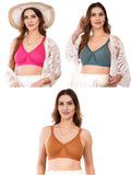 Liigne Women Plus Size Non Padded Bra For Women (Pack Of 3) - Liigne