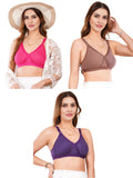 Liigne Plus Size Non Padded Everyday Bra For Women (Pack Of 3)