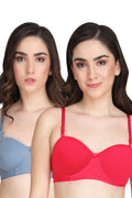Liigne Half Cup Padded Everyday Bra For Women (Pack Of 2)