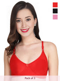 Solid Non Padded Bra (Pack Of 3)