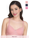 Solid Non Padded Bra (Pack Of 3)