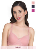Solid Non Padded Bra (Pack Of 3)