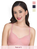 Solid Non Padded Bra (Pack Of 3)