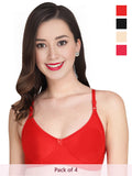 Solid Non Padded Bra (Pack Of 4)