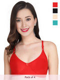 Solid Non Padded Bra (Pack Of 4)
