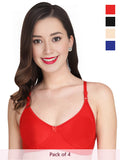 Solid Non Padded Bra (Pack Of 4)