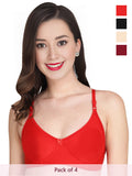 Solid Non Padded Bra (Pack Of 4)