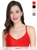 Solid Non Padded Bra (Pack Of 4)