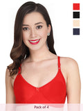 Solid Non Padded Bra (Pack Of 4)