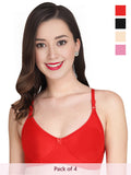 Solid Non Padded Bra (Pack Of 4)