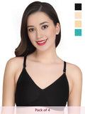 Solid Non Padded Bra (Pack Of 4)