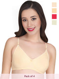 Solid Non Padded Bra (Pack Of 4)