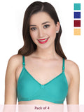 Solid Non Padded Bra (Pack Of 4)