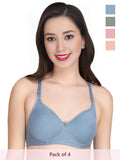Solid Non Padded Bra (Pack Of 4)