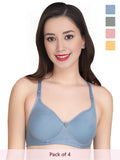 Solid Non Padded Bra (Pack Of 4)