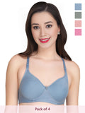 Solid Non Padded Bra (Pack Of 4)