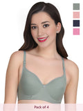 Solid Padded Bra (Pack Of 4)