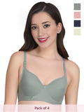 Solid Padded Bra (Pack Of 4)