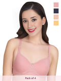 Solid Padded Bra (Pack Of 4)