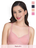 Solid Padded Bra (Pack Of 4)