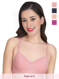 Solid Padded Bra (Pack Of 4)
