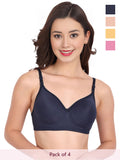 Solid Padded Bra (Pack Of 4)