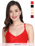Solid Non Padded Bra (Pack Of 5)