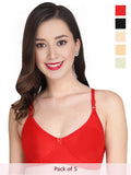 Solid Non Padded Bra (Pack Of 5)