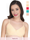 Solid Non Padded Bra (Pack Of 5)