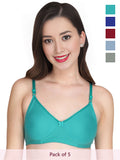 Solid Non Padded Bra (Pack Of 5)
