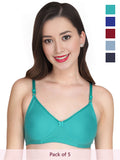 Solid Non Padded Bra (Pack Of 5)