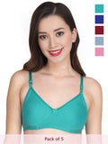 Solid Non Padded Bra (Pack Of 5)