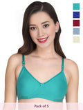 Solid Non Padded Bra (Pack Of 5)