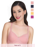 Solid Non Padded Bra (Pack Of 5)