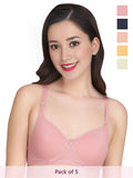 Solid Non Padded Bra (Pack Of 5)