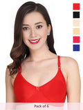 Solid Non Padded Bra (Pack Of 6)