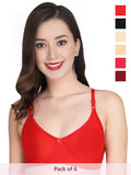 Solid Non Padded Bra (Pack Of 6)