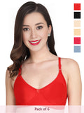Solid Non Padded Bra (Pack Of 6)
