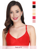 Solid Non Padded Bra (Pack Of 6)