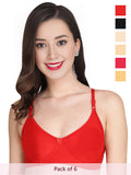 Solid Non Padded Bra (Pack Of 6)